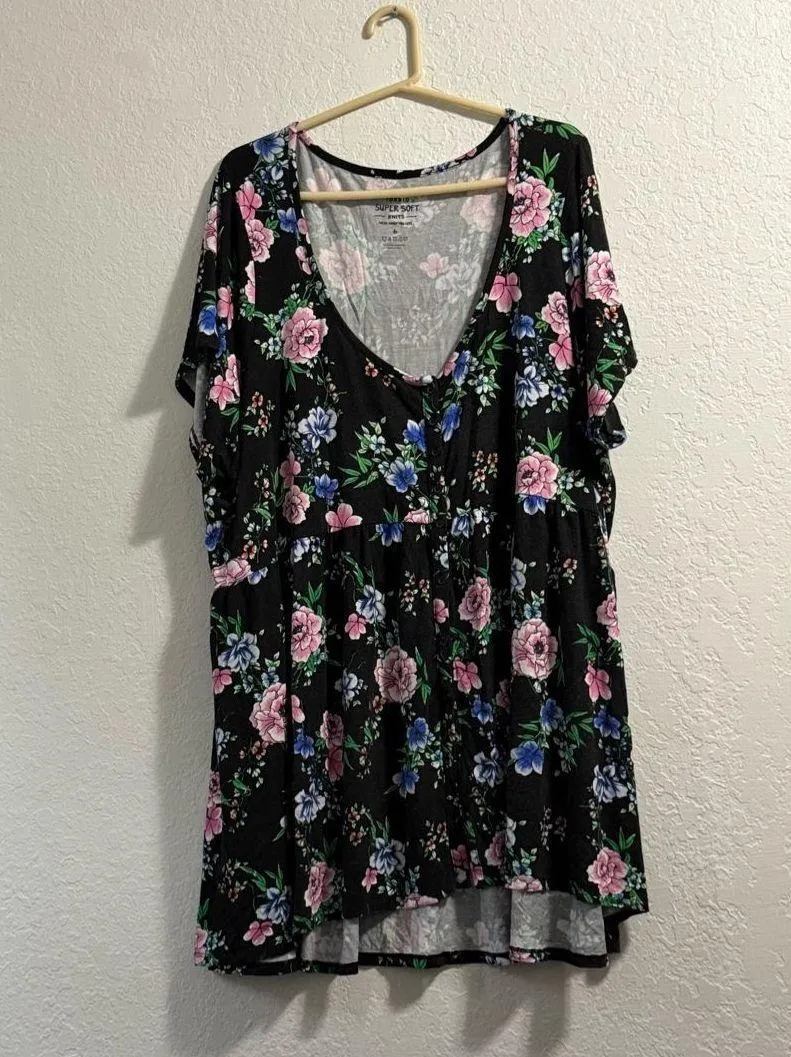 Torrid floral super soft baby doll flowy shirt 6 6x peasant cottagecore - Image 3
