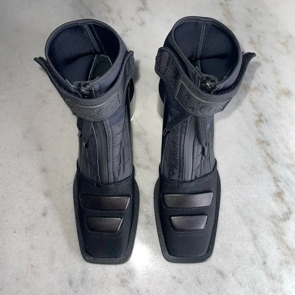 New MM6 Maison Margiela Black Moto Boots Size 5 - Image 7