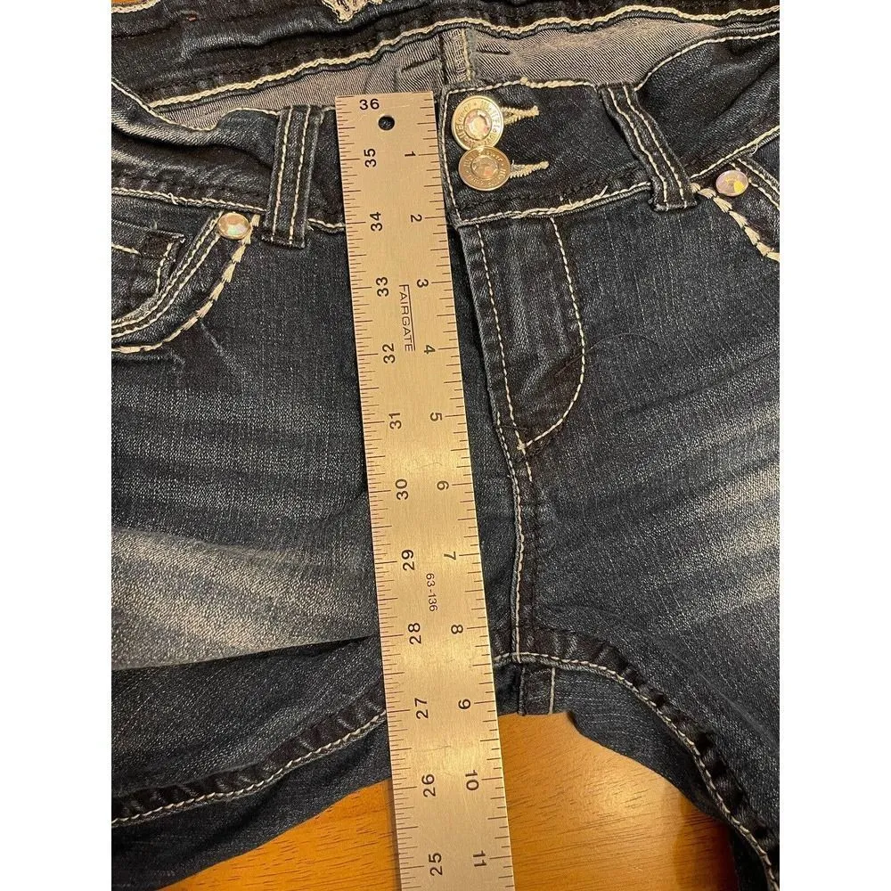 Wallflower Size 7 Dark Wash Low-Rise Skinny Leg Capri Jeans w/20" Inseam - EUC - Image 9