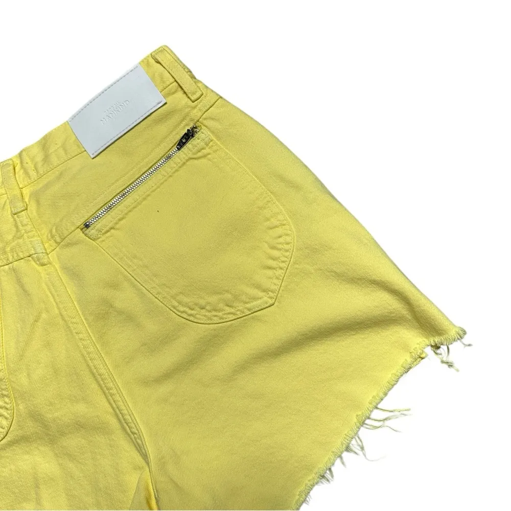 7 For All Mankind Easy Fringed Hem Shorts in Banana Yellow Womens 29 - Image 6