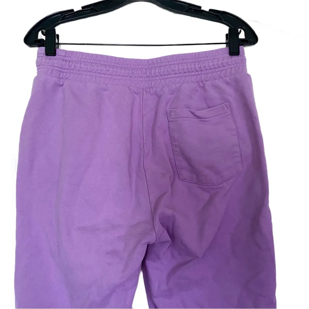 Marimekko Kioski Tirsat Unikko Trousers Floral Cotton Terry Lilac Medium GUC Purple - Image 7