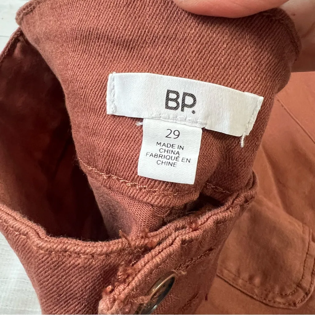 BP Brown Flare Patch Pocket Jeans Size 29 Rust Y2K Stretch - Image 4