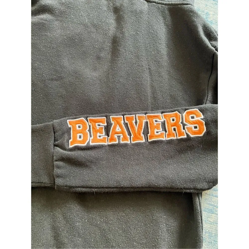 Colosseum Oregon State Beavers Black Orange Full Zip Hoodie Women's Small - Image 5