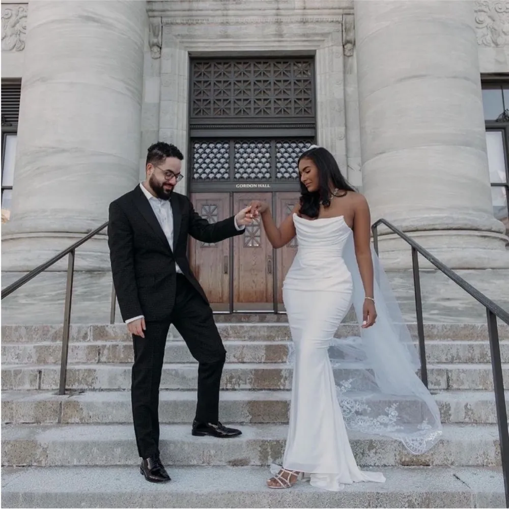 House of CB ‘Esmee’ Ivory Draped Strapless Bridal Gown Wedding Dress NWOT SIZE S - Image 4