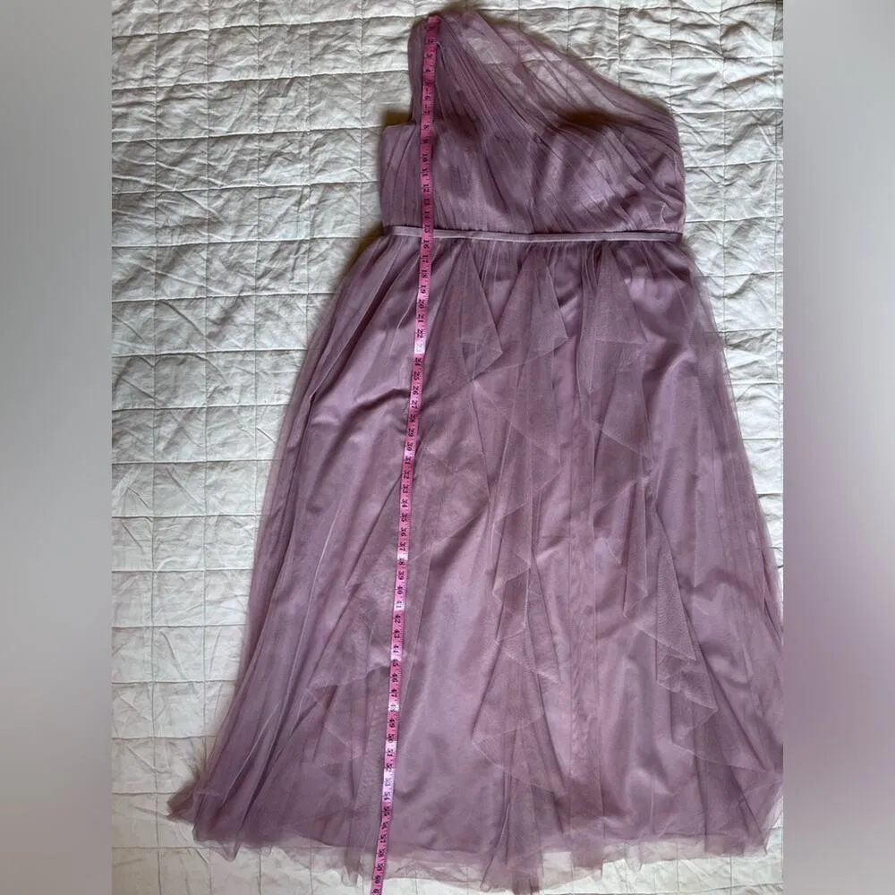 White by Vera Wang Asymmetric Dusty Purple "Quartz" Chiffon Tulle Flowy Gown - Image 11