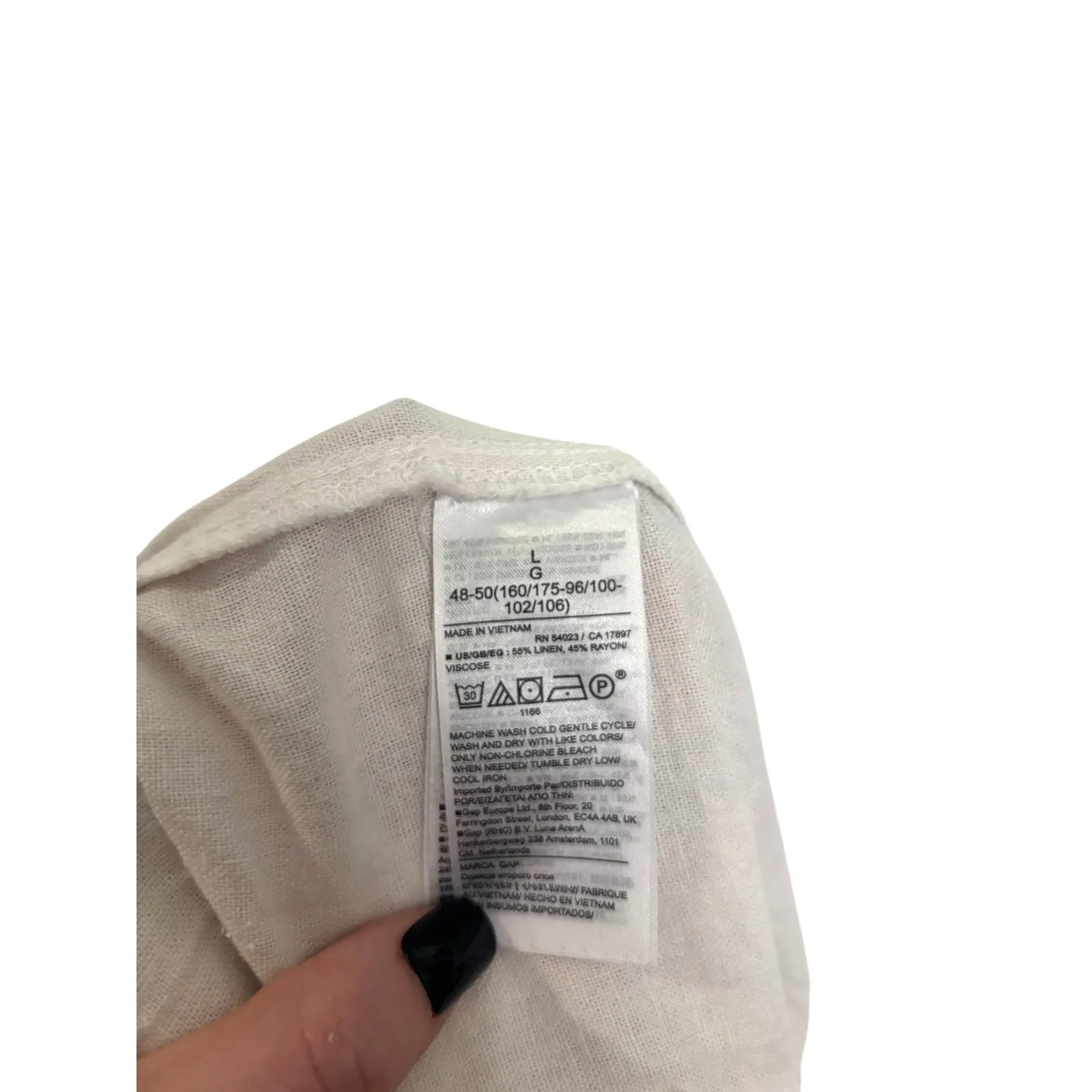 Gap Pull On Pant Womens Large Wide Leg Lounge Optic White Linen Blend - Image 5