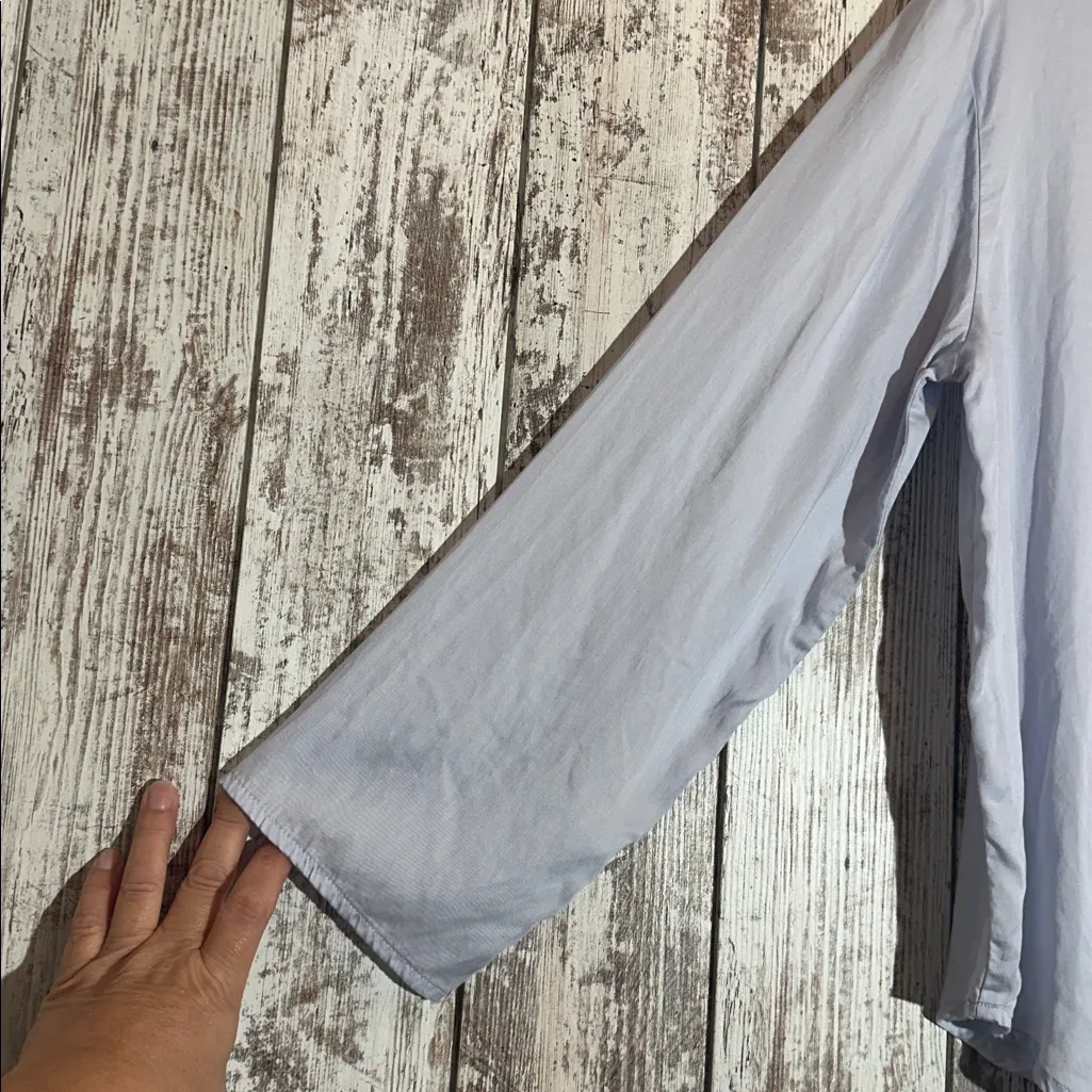 PINK Victoria’s Secret Silky Sleep Shine Long Pajama Set Hydrangea Blue Small - Image 8