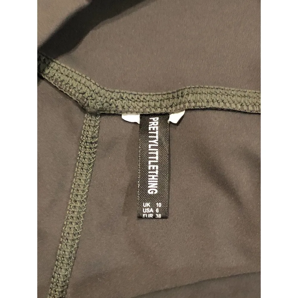 PrettyLittleThings Army Green athletic Cropped Leggings Loungewear Size 6 - Image 76