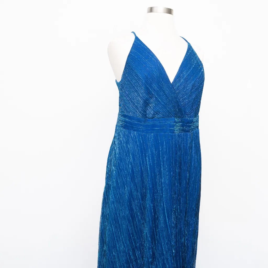 Betsy & Adam - Plus Size Metallic Foil Spaghetti-Strap Gown - Image 7