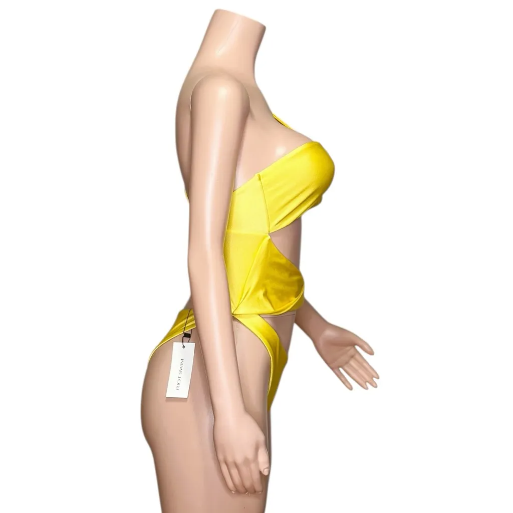 RIOT SWIM Beau One Shoulder Cut-Out One Piece Swim, Poppy, Medium - Image 9
