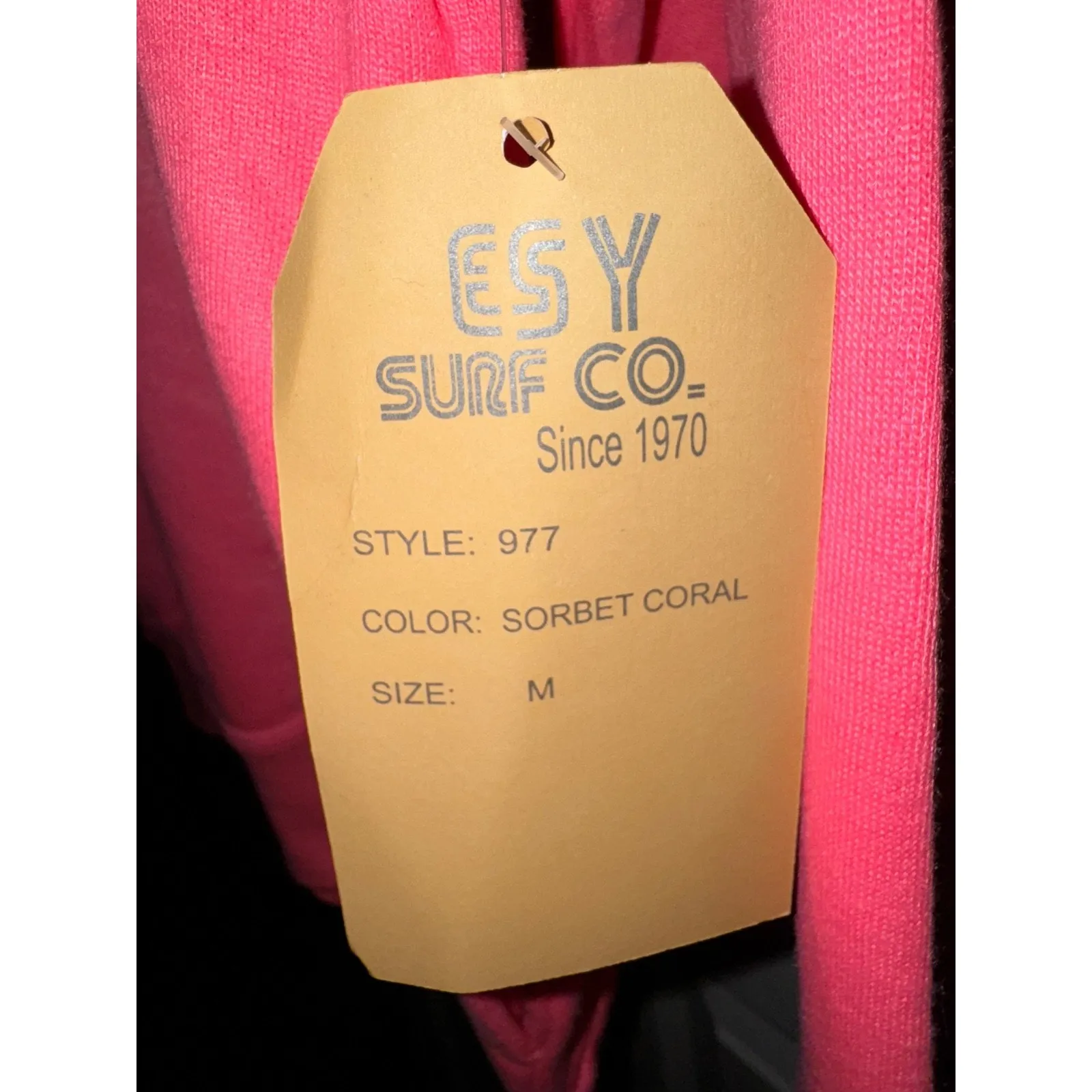 Key West Florida Quarter Zip Pullover Pink ESY Surf Co Classic Surfwear Medium - Image 4