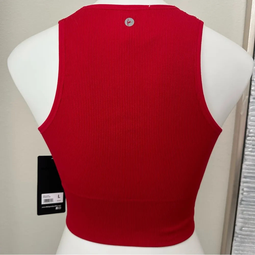 90 Degrees Women’s Seamless Crop Tank Top Size L Red Size L - Image 6
