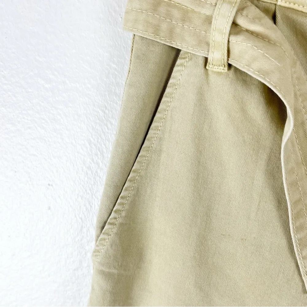 FRAME Khaki High Rise Safari Paperbag Belted Waist Csrgo Style Pants, Size 24 - Image 7