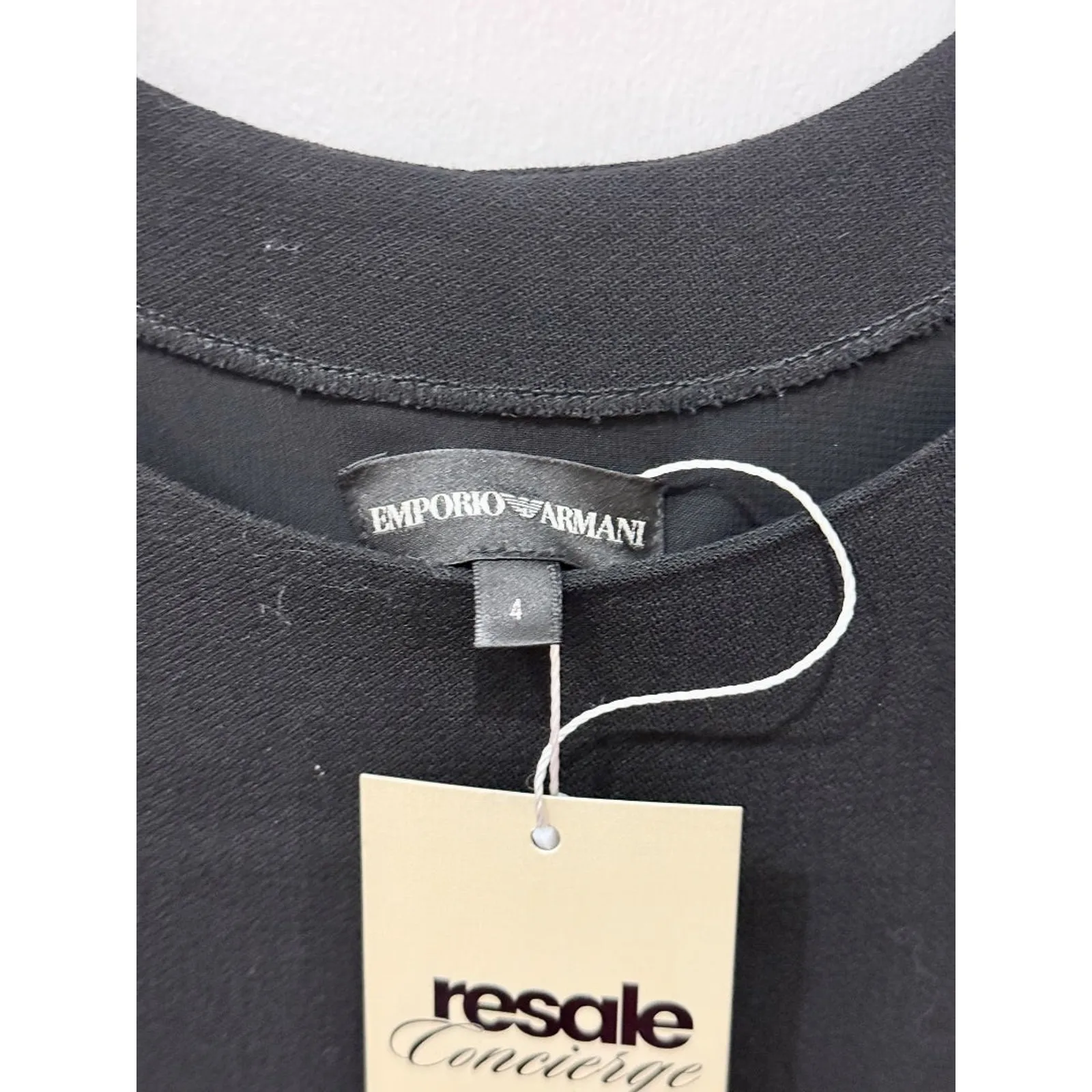 Emporio Armani Wool Cap Sleeve Scoop Neck Fit & Flare Midi Dress Black Women's 4 - Image 3