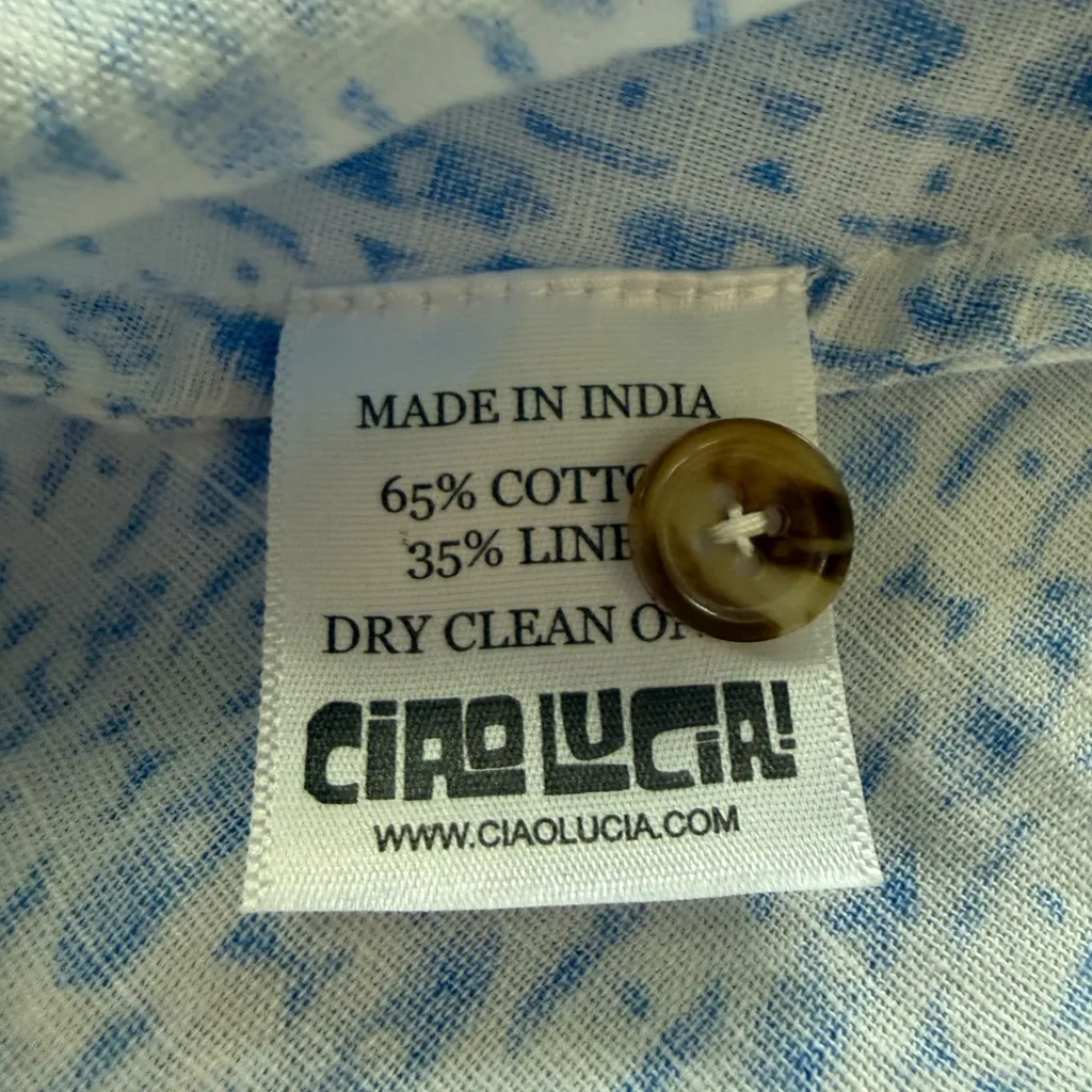 Ciao Lucia Hoku Midi Dress Size XS Geometric‎ Print Pockets EUC Blue - Image 14