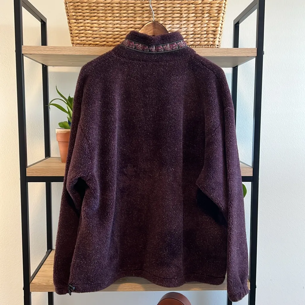 Vintage ALPS Sherpa Purple 1/4 Zip Sweater Knit, Women's XL - Image 8