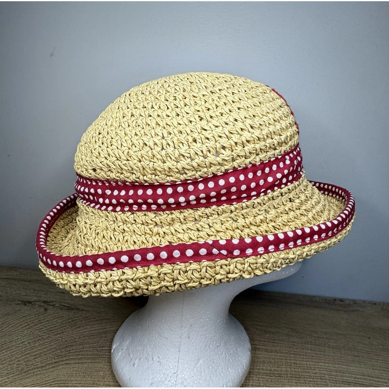 Minnie Mouse‎ Hat Floppy Sun Garden WDW Walt Disney World 100% Paper Vintage - Image 3