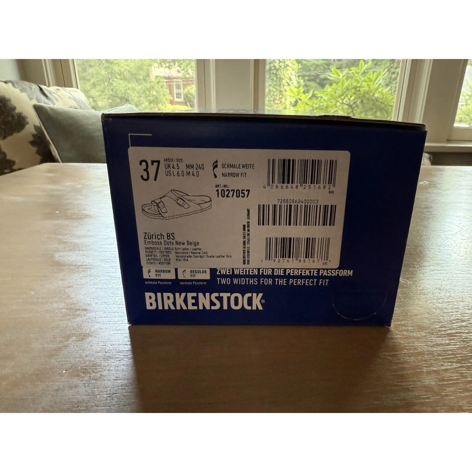 Birkenstock Sandals Size 37 Narrow Zurich BS Slides Suede Dots New Beige NEW - Image 11