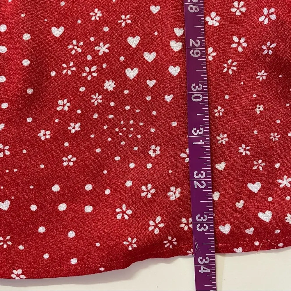 PacSun Lottie Moss Red & White Floral Heart Dotted Mini Dress Size M NWT - Image 8