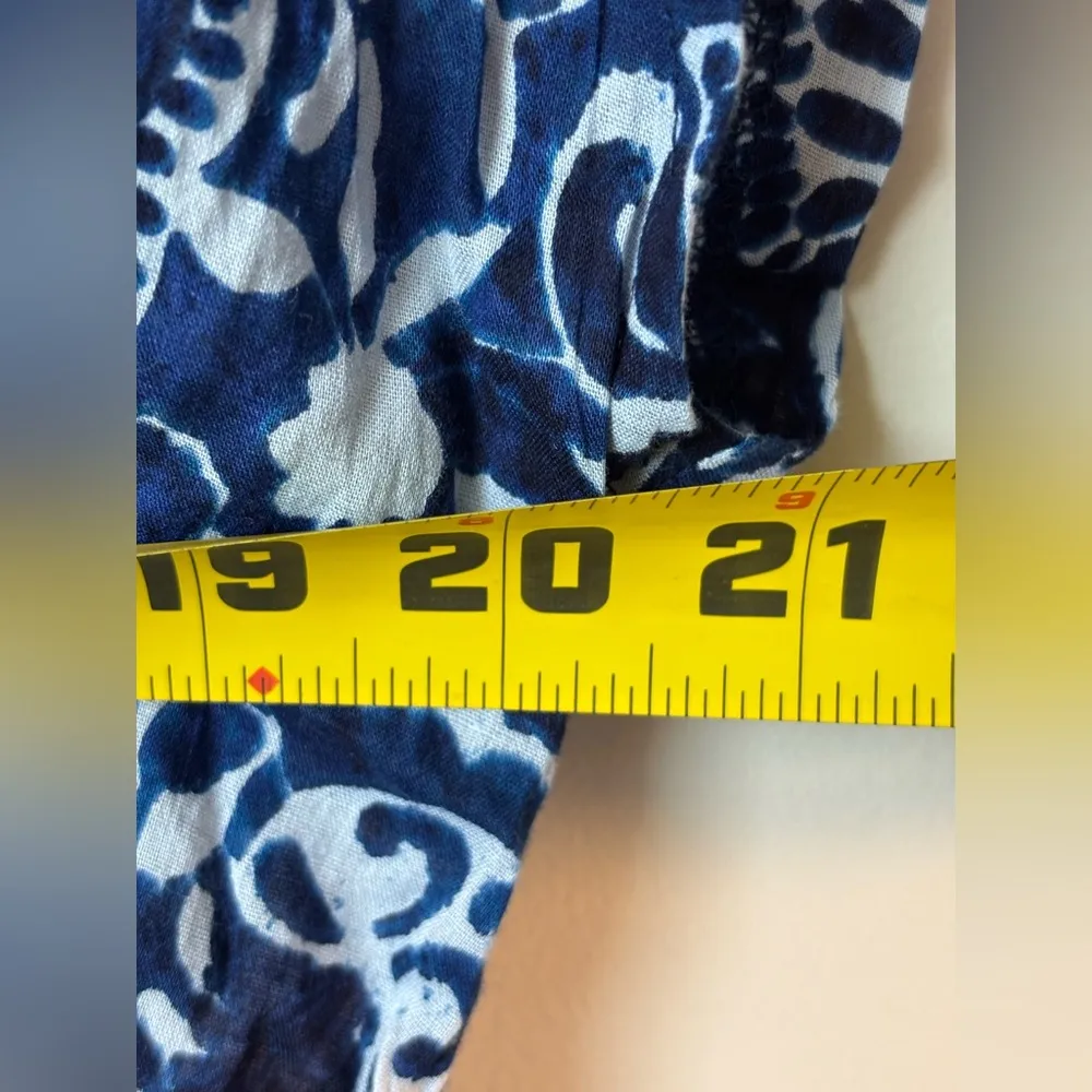 Lauren Ralph Lauren Women Floral Swimwear Cover Up Sheer Blue White Size XL - Image 7