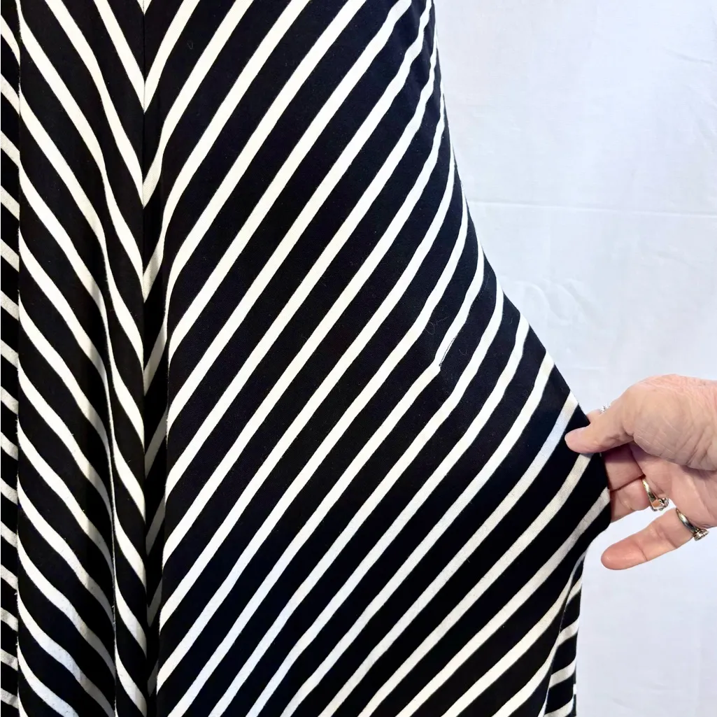 ♨️Alembika Stretch Jersey Chevron Stripe Racerback Maxi Dress Pockets~ 3 L/XL🧡 Black Size L - Image 7