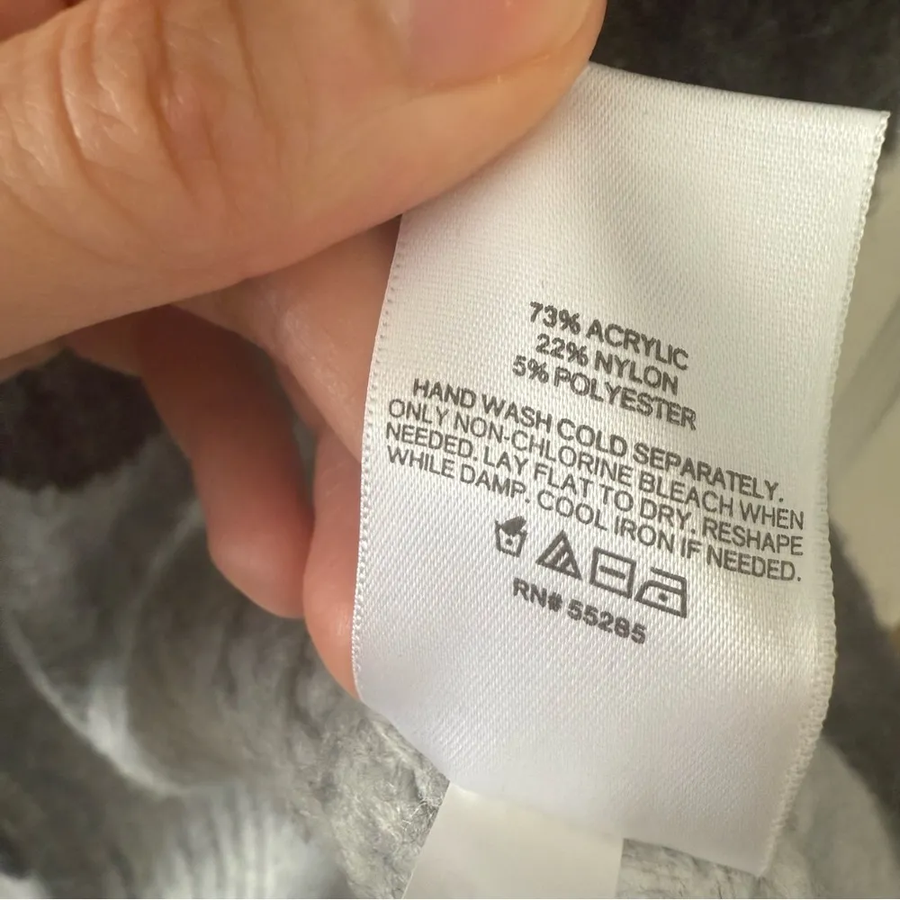 Express Grey Colorblock Chunky Knit Longline Open Oversized Cardigan Coat XSmall - Image 4