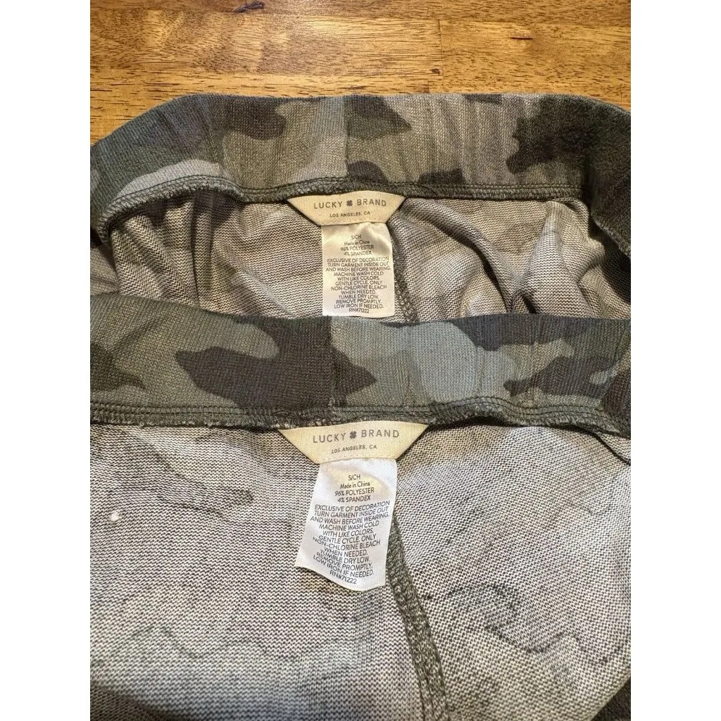 LUCKY BRAND Green Camo Lounge Pajama Bundle Shorts & Pants Soft Comfy Size Small - Image 8
