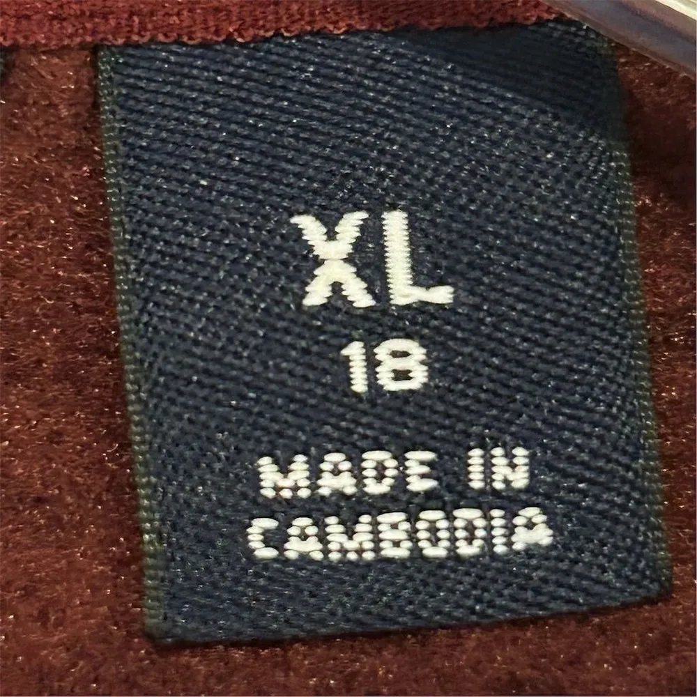 Lands' End Women's XL Red Sweater Fleece Lined Snap Overlay Full Zip Closure - Image 4