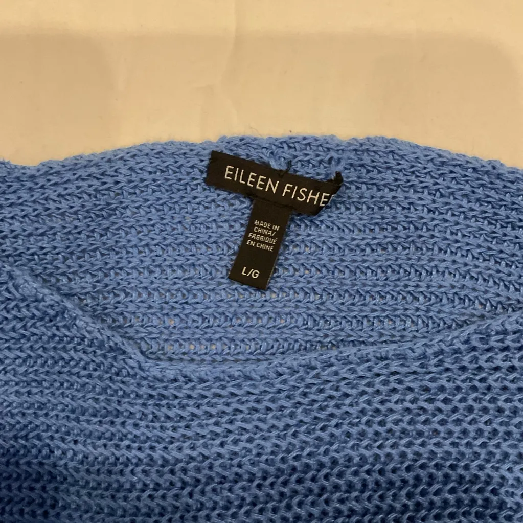 Eileen Fisher  Vibrant Blue Crew Neck Sweater - Image 2