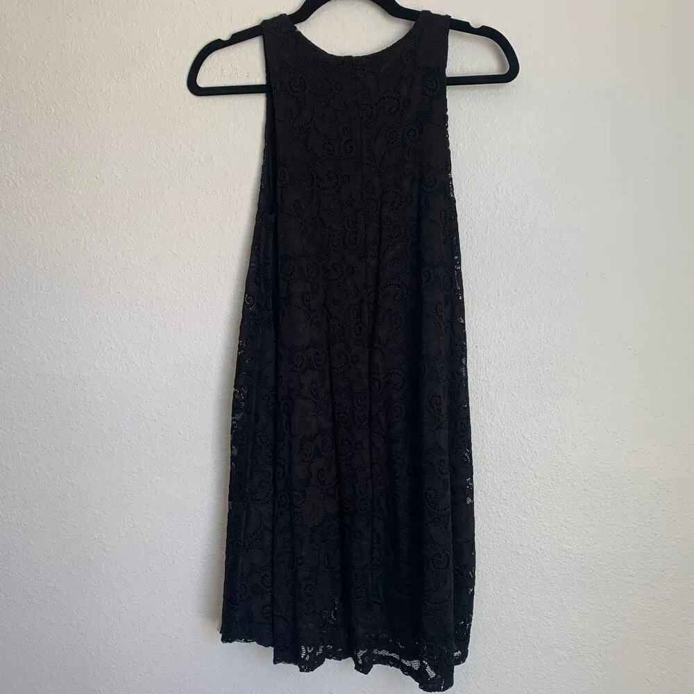 5/$25 Ginger G Sleeveless Allover Lace Dress in Black - Image 3