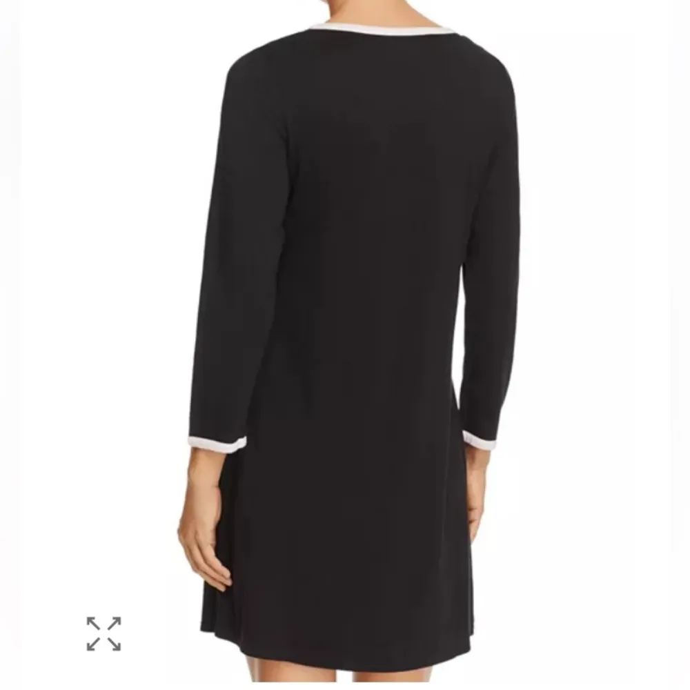 Kate Spade Black & Pink Night Owl Long Sleeve Sleep Pajama Dress S - Image 4