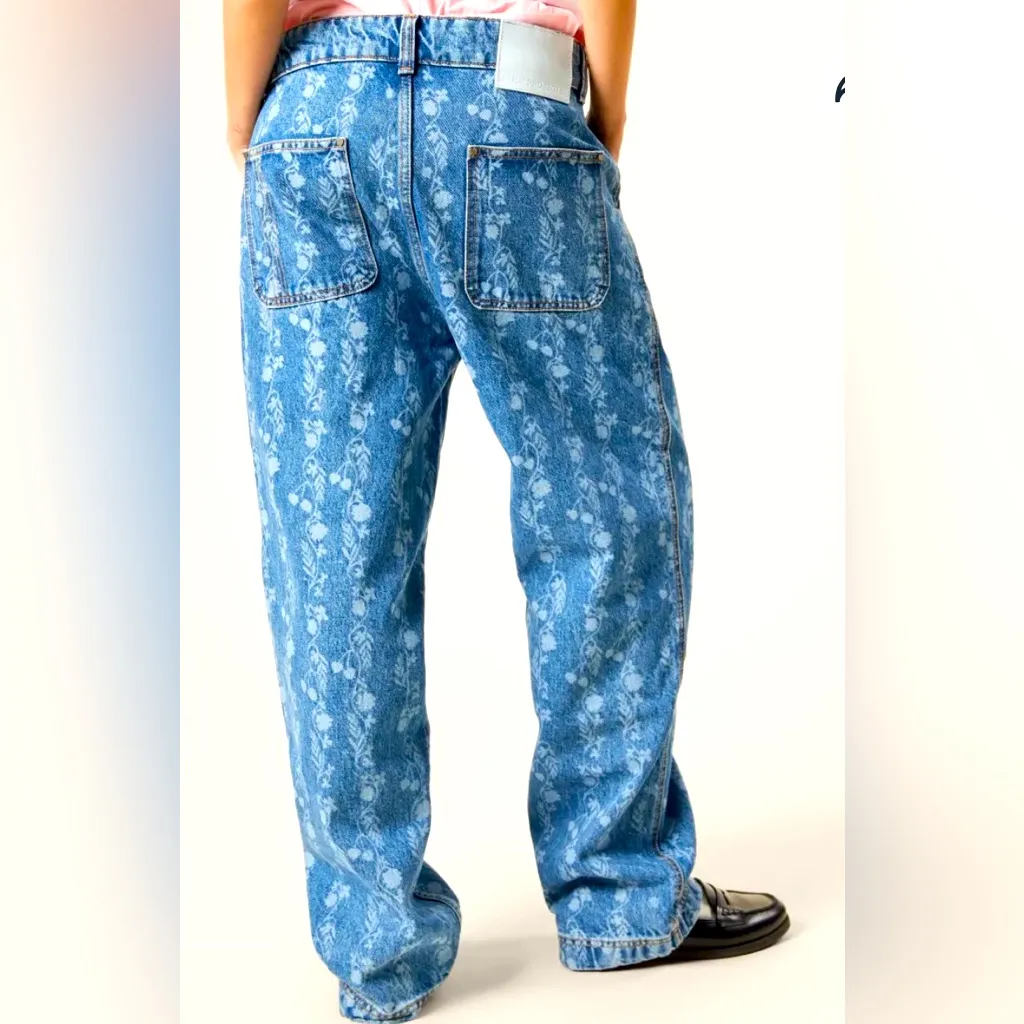 NWOT Nude project flower AOP laser jeans, loose fit, pocket detail, flower vines SM Black Size undefined - Image 2