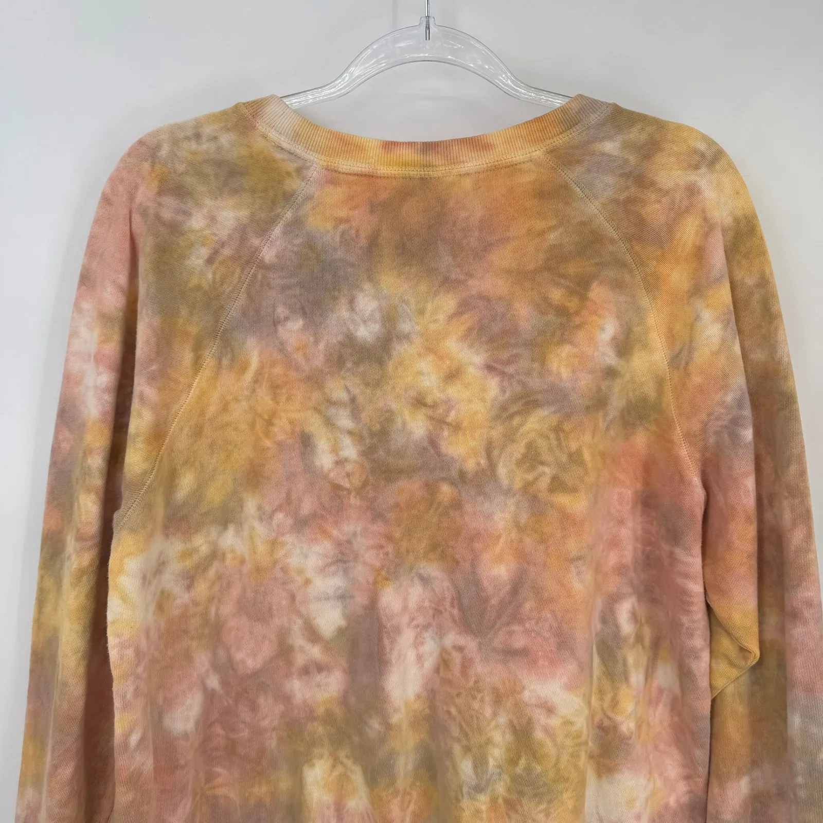 Old Navy Tie Dye Crewneck Sweatshirt Womans Large Orange Pink Cotton Polyester - Image 6