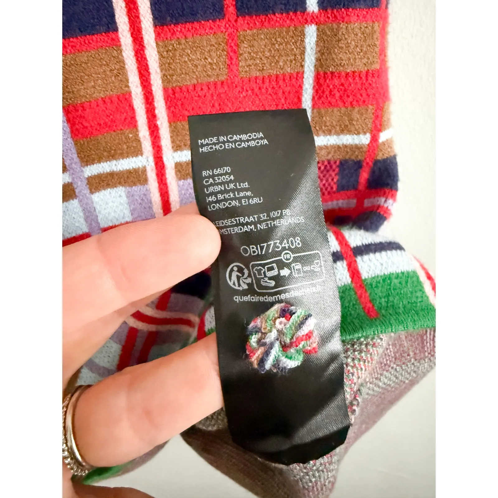 Anthropologie | NWT Nina Rainbow Plaid Sweater Mini Dress Mock Neck | Sz S - Image 10