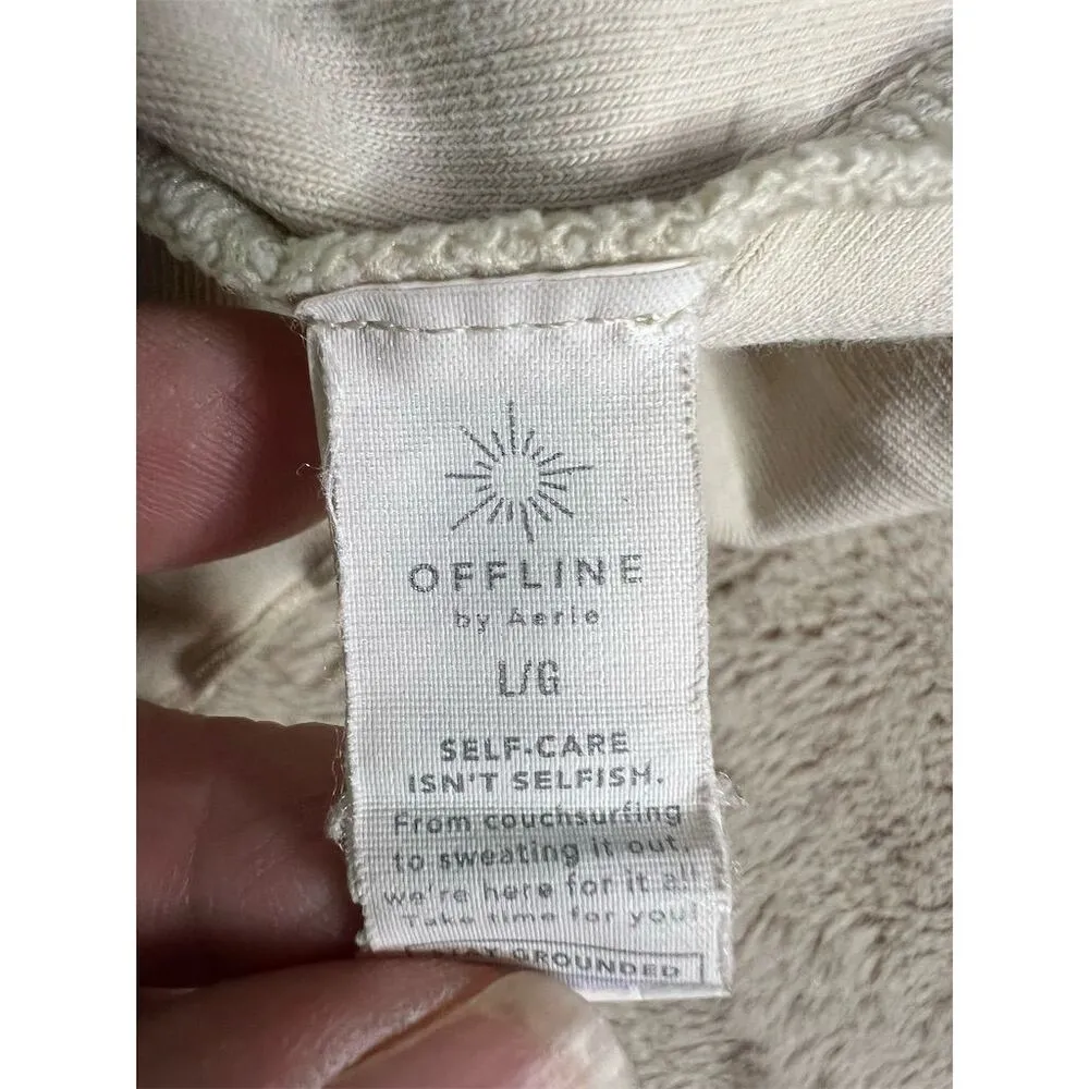 OFFLINE by Aerie Women's Ivory Ribbed Crop Tank Top Size L Size L - Image 4