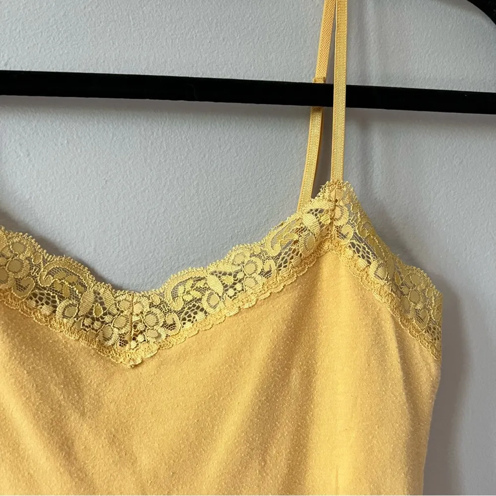 Aeropostale Yellow Lace Trimmed Camisole Tank Top Size M - Image 3
