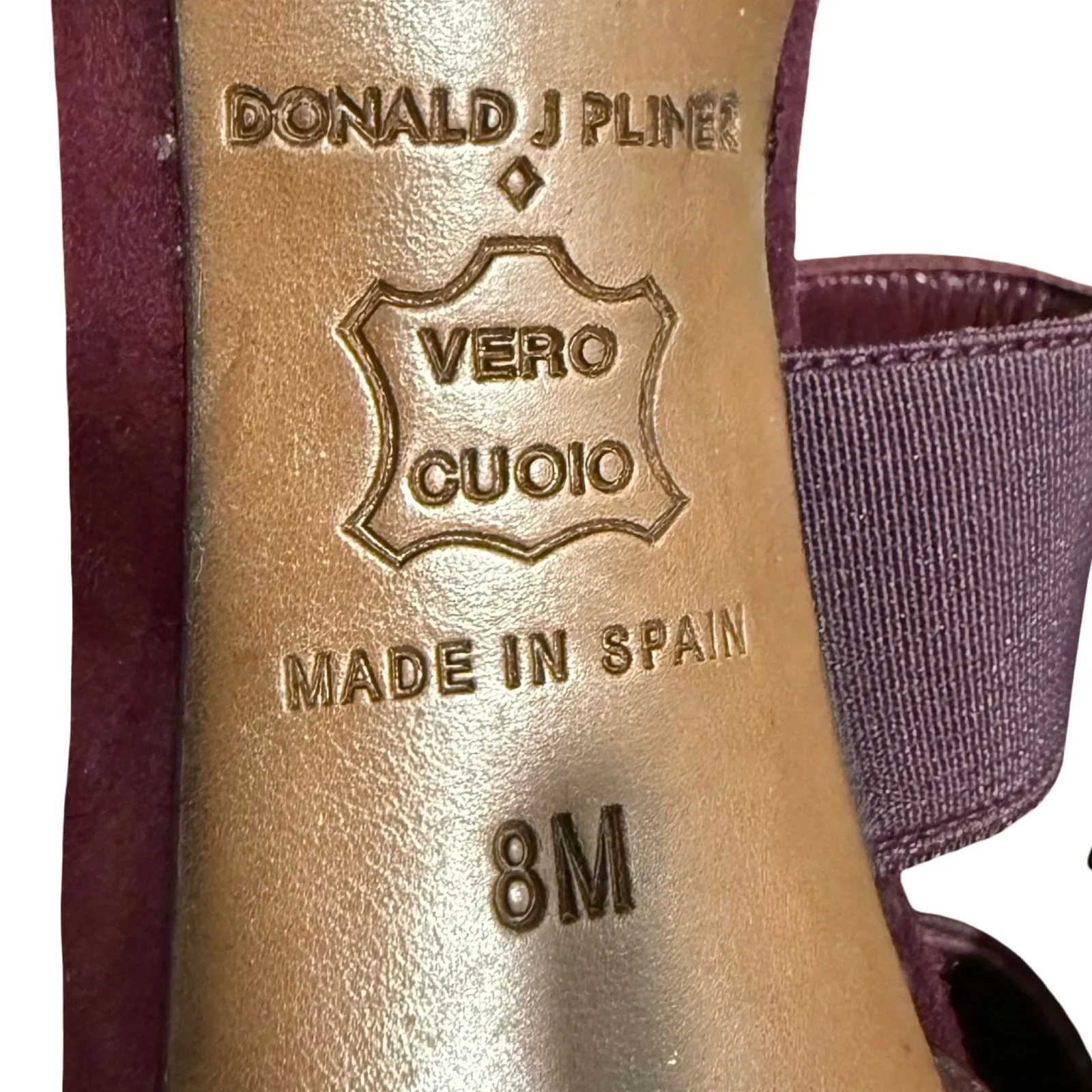 Donald J. Pliner Burgundy Criss Cross Prime Leather Pointy Toe Stiletto Heels 8 Red - Image 4