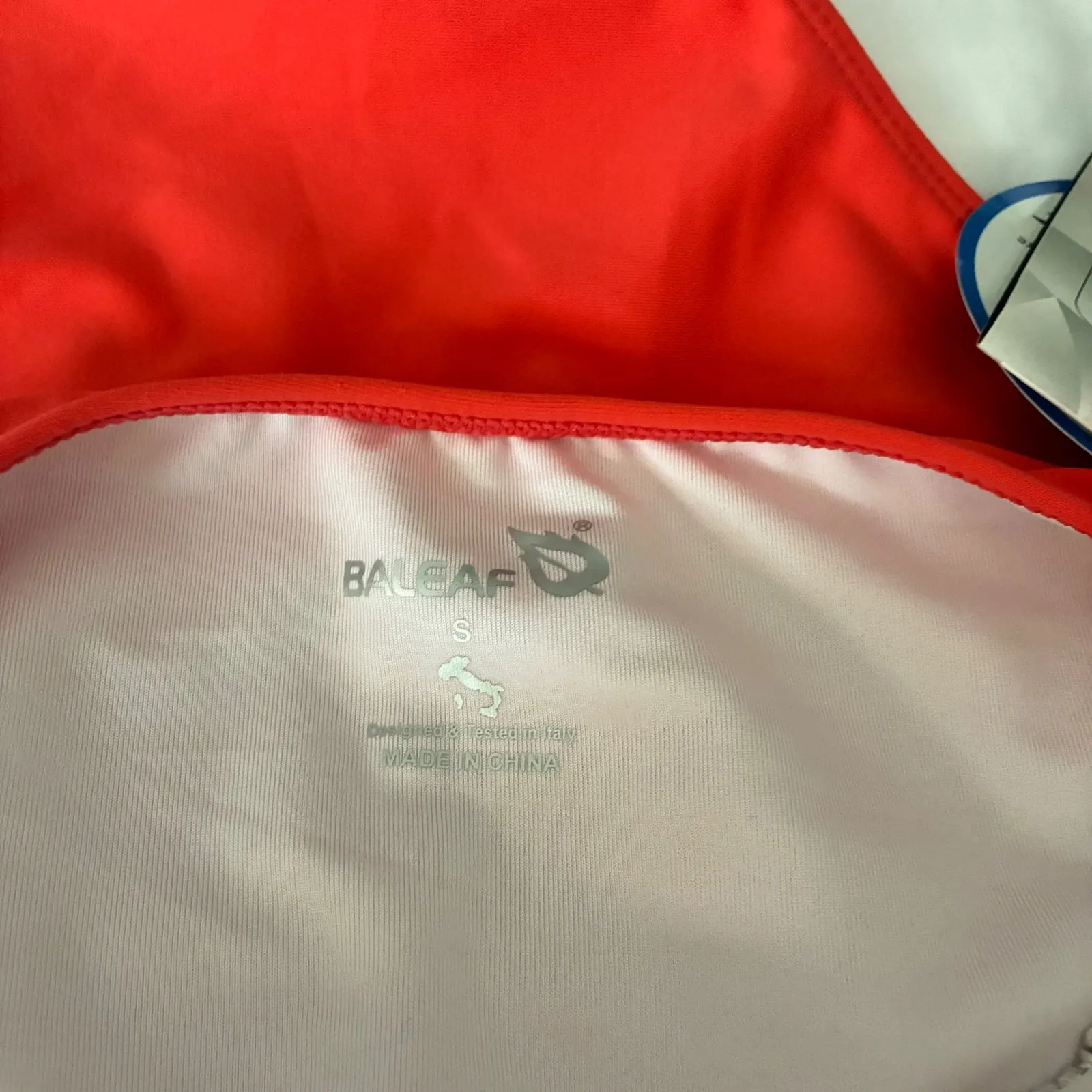 BALEAF Halter One Piece Orange Swimsuit Tummy Control Ruched SPF 50+ Orange S - Image 3