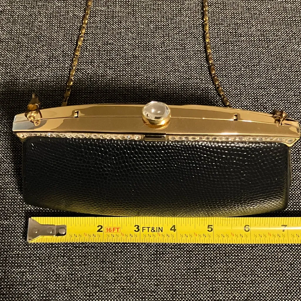 VTG Clutch Purse Rhinestones Gold - Image 12