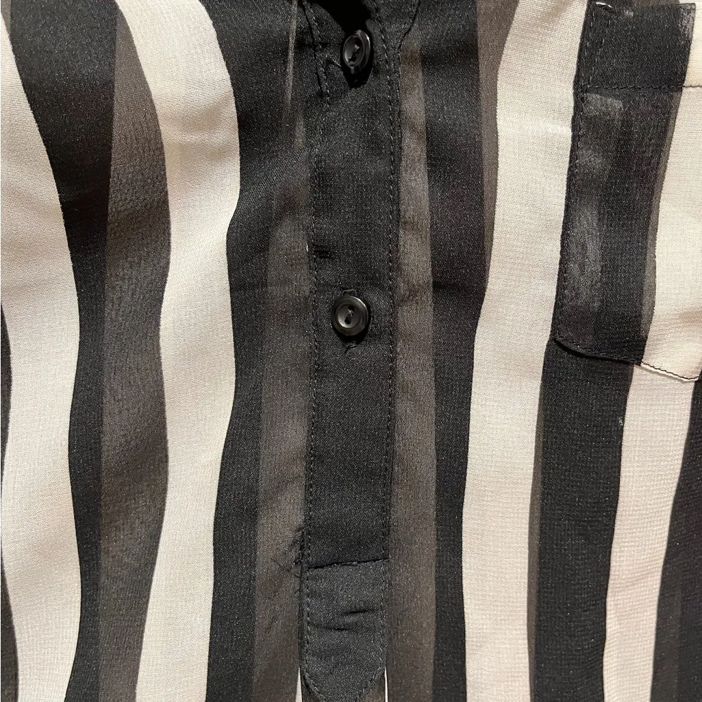 NWT Deadstock Vintage Pinky Striped Pullover Semi Sheer Blouse - Image 6