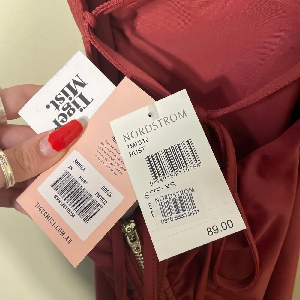 Tiger Mist Annika Lace-Up-Open Back Ruched Dress in Rust Size XS - Image 8