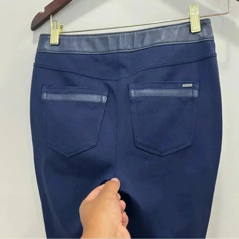 WHBM Vegan Leather Front Ponte Back Leggings size 00 - Image 7