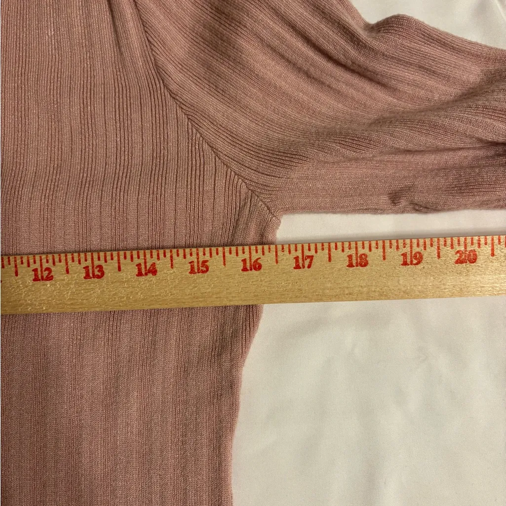Celebrity Pink XXXL Dusty Mauve Ribbed Mock Neck Long Sleeve Top - Image 4