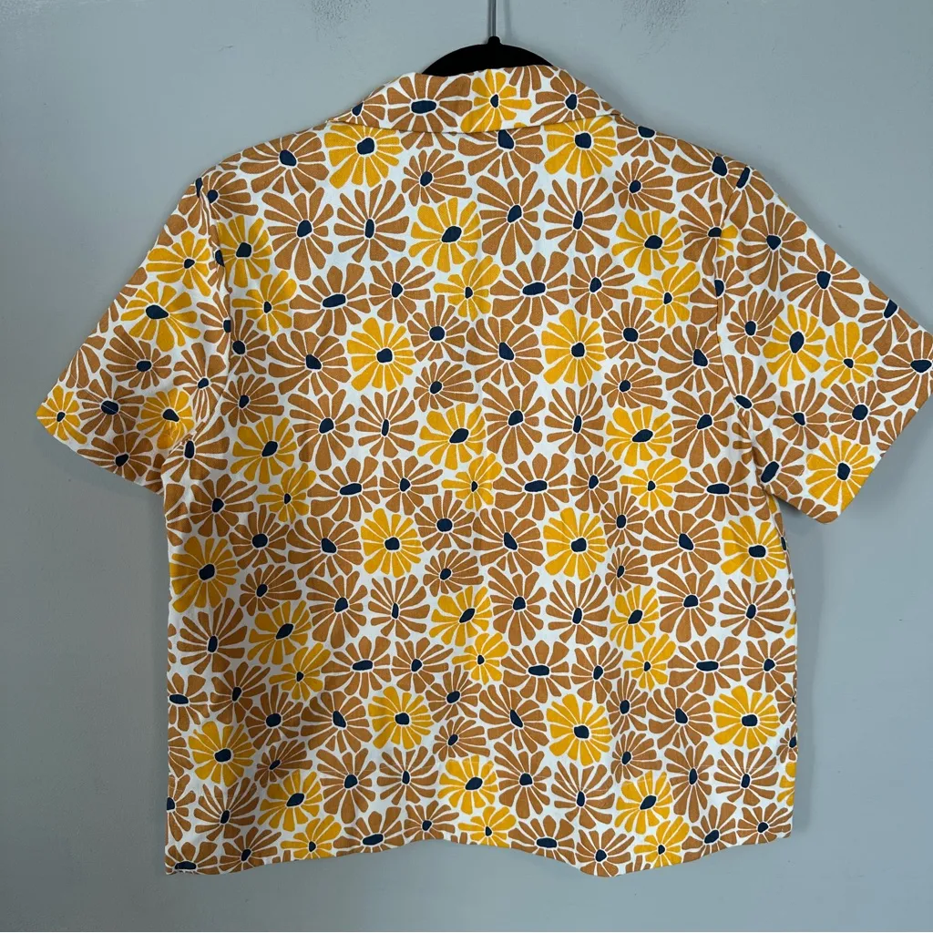 Mata Traders Camp Shirt Sunny Floral Medium Yellow - Image 3