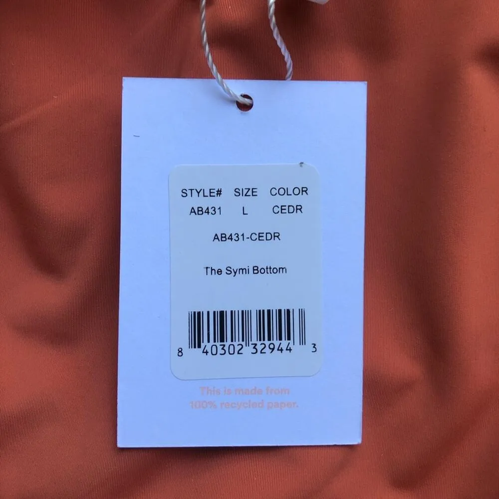 Andie NWT The Symi Sustainable High Leg Cut Low Rise Bikini Bottom Cedar Large - Image 11