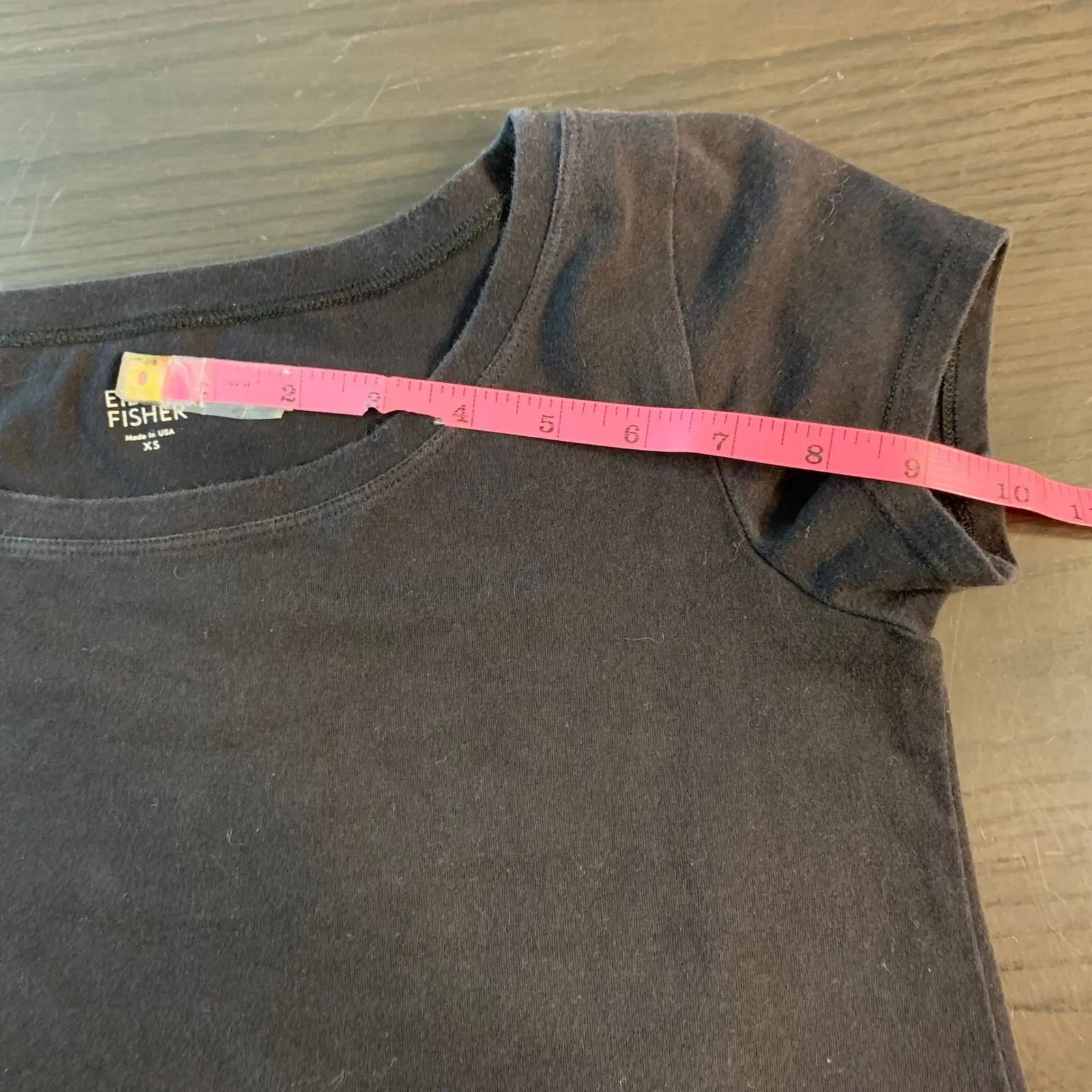 EILEEN‎ FISHER LBD Black Organic Cotton Lycra Short Sleeve T Shirt Dress XS - Image 9