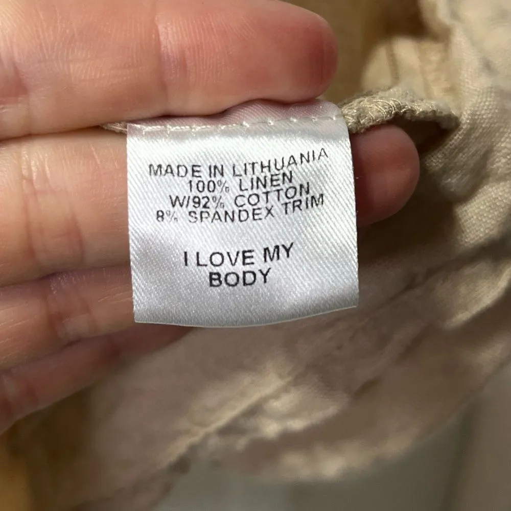 Flax Linen Scoop Neck lagenlook asymmetrical tunic style relaxed fit top  large - Image 4