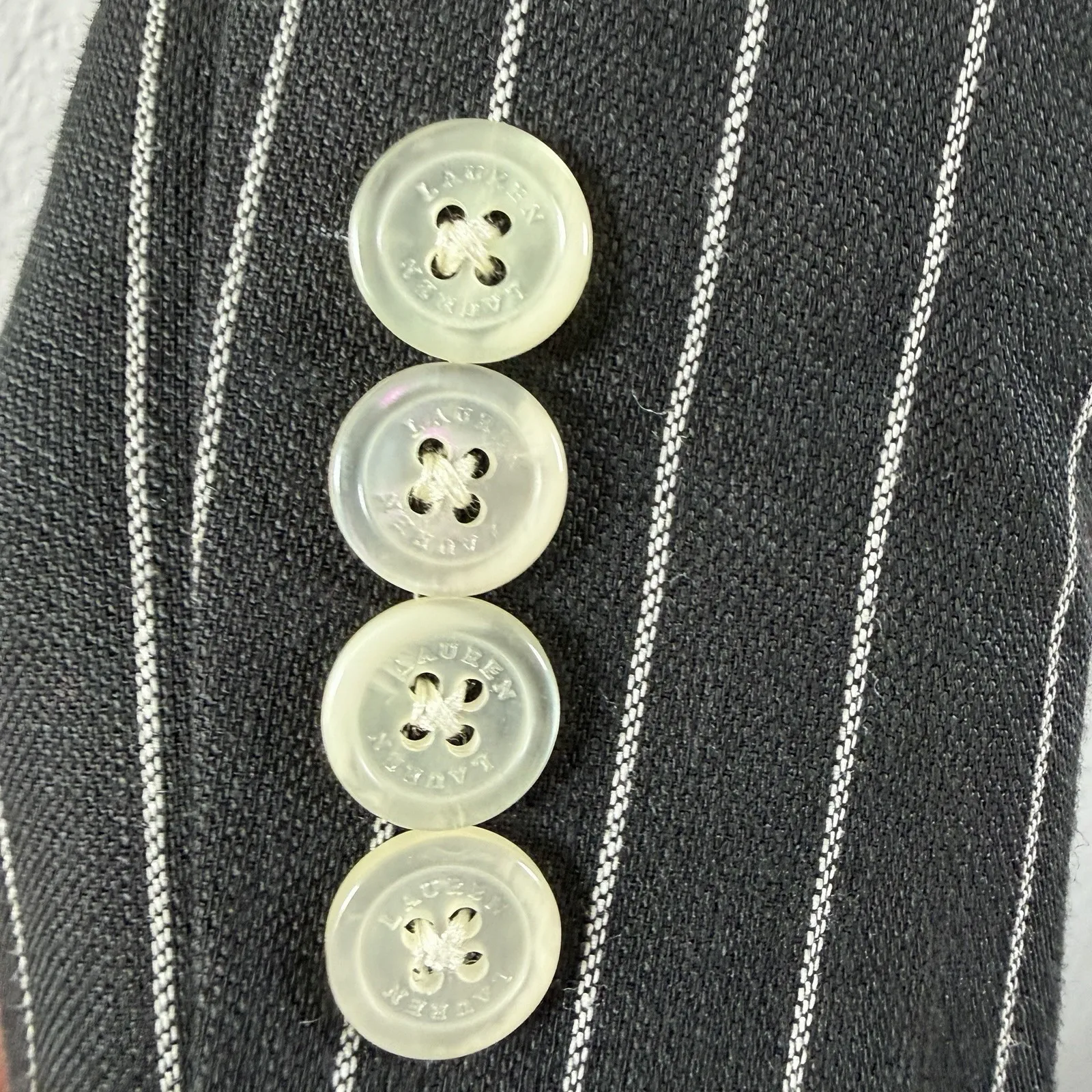 Lauren Ralph Lauren Womens Pinstripe Blazer Size 10 Girl Boss Energy Office Core - Image 11