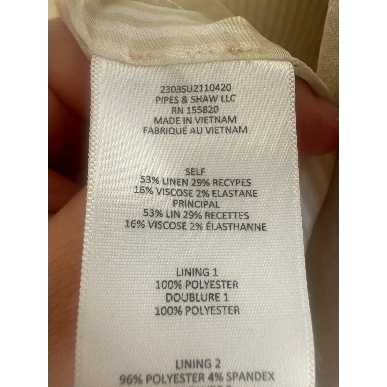 VERONICA BEARD Braeton Tan White Dickey Blazer Jacket Officewear Linen size 14 - Image 15