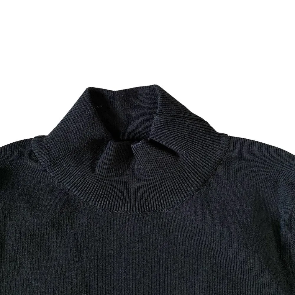 Olivaceous women's size medium black long sleeve ribbed mock neck bodysuit - Image 7